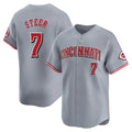 MATTH C.Reds #7 Spencer Steer Player Gray Home Limited Stitched Jerseys