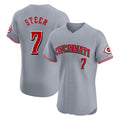 MATTH C.Reds #7 Spencer Steer Player Gray Limited Elite Home Stitched Jerseys