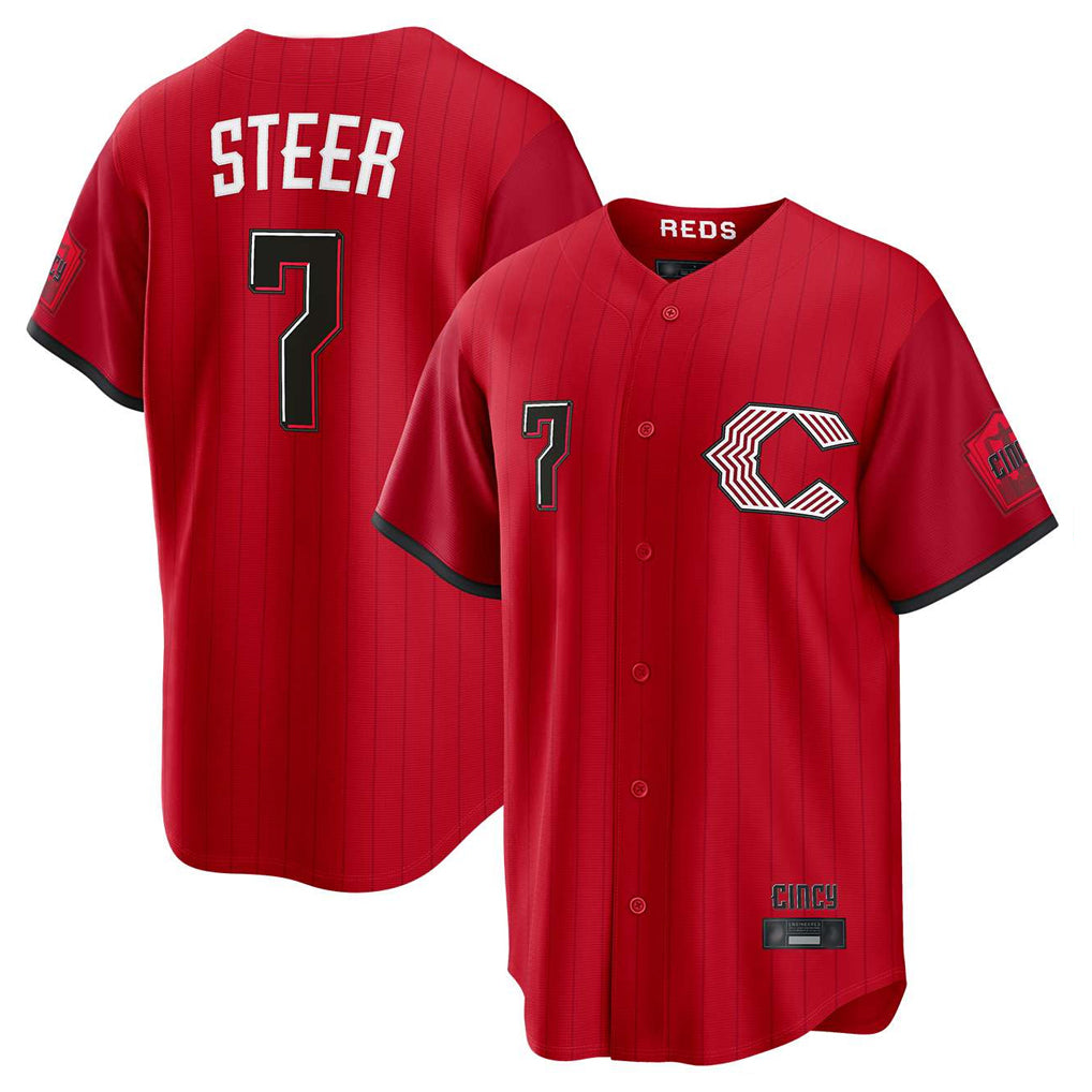 MATTH C.Reds #7 Spencer Steer Player Red 2026 City Connect Home Game Stitched Jerseys