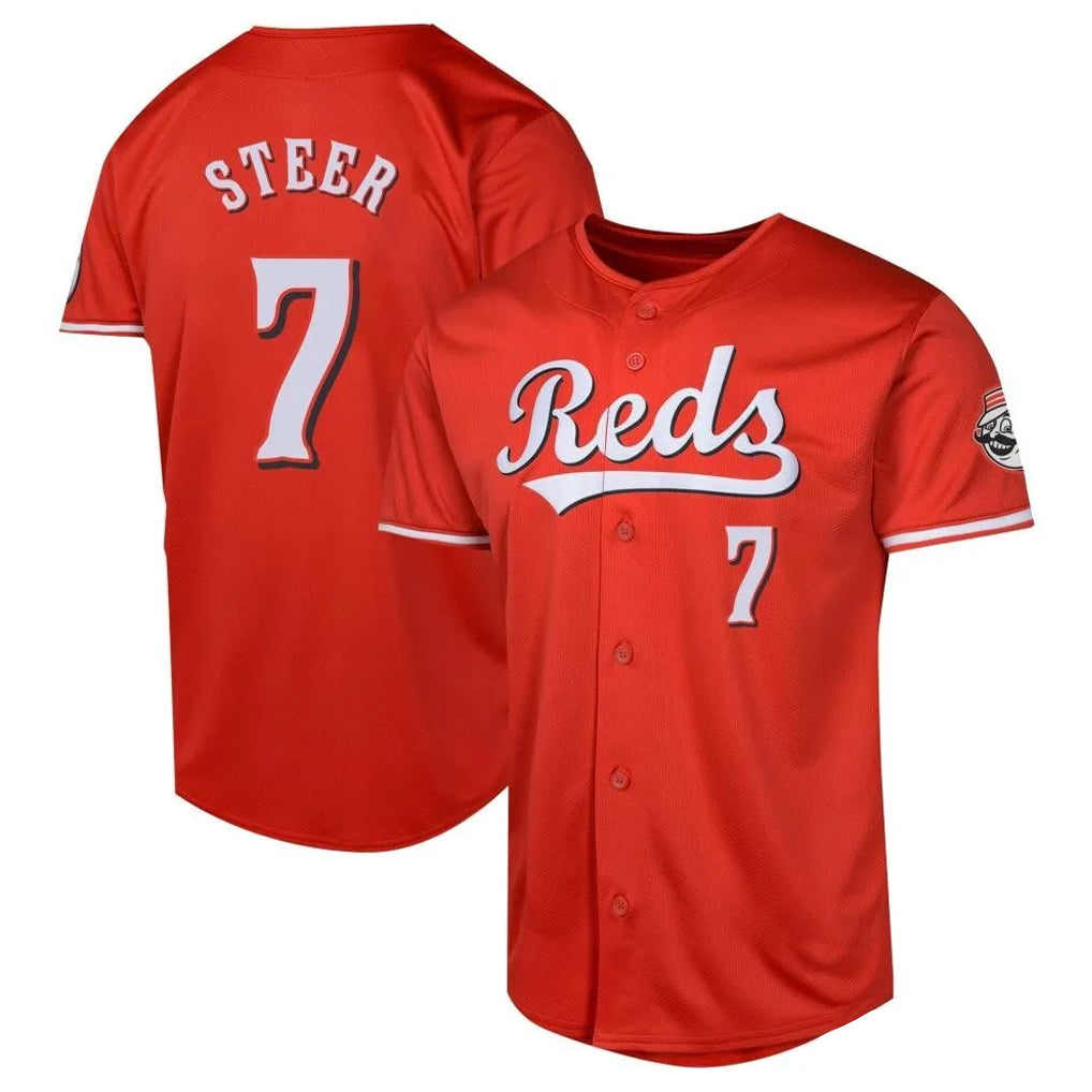 MATTH C.Reds #7 Spencer Steer Player Red 2026 City Connect Limited Home Stitched Jerseys