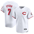 MATTH C.Reds #7 Spencer Steer Player White Limited Home Stitched Jerseys