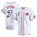 MATTH C.Reds #7 Spencer Steer Player White Speedway Classic Home Limited Stitched Jerseys