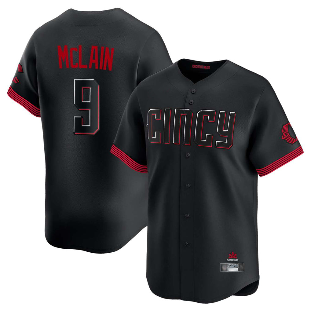 MATTH C.Reds #9 Matt McLain Player Black City Connect Home Limited Stitched Jerseys
