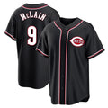 MATTH C.Reds #9 Matt McLain Player Black Fashion Out Home Game Stitched Jerseys