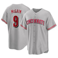 MATTH C.Reds #9 Matt McLain Player Gray Home Game Stitched Jerseys