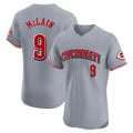 MATTH C.Reds #9 Matt McLain Player Gray Limited Elite Home Stitched Jerseys