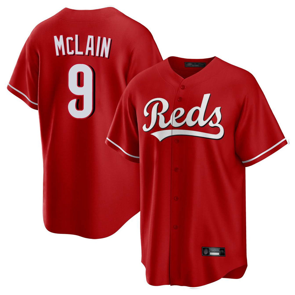 MATTH C.Reds #9 Matt McLain Player Red Home Game Stitched Jerseys