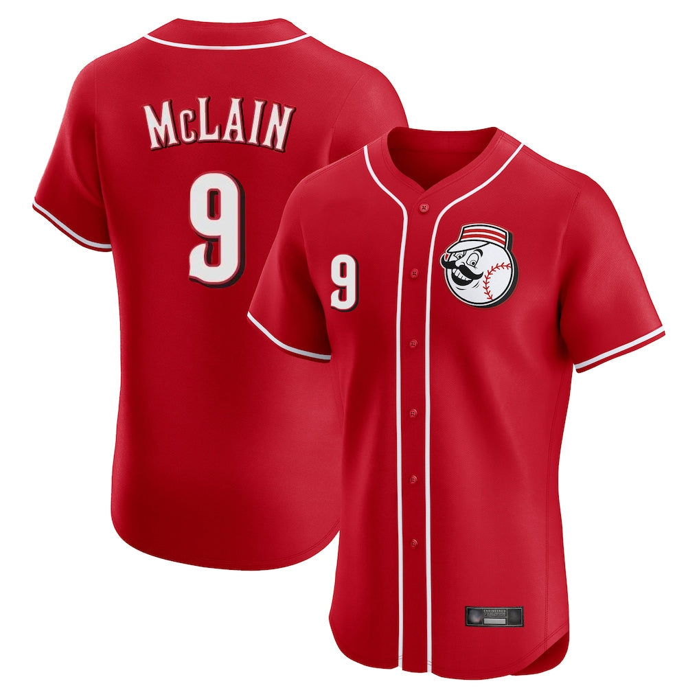 MATTH C.Reds #9 Matt McLain Player Red Limited Elite Home Game Stitched Jerseys