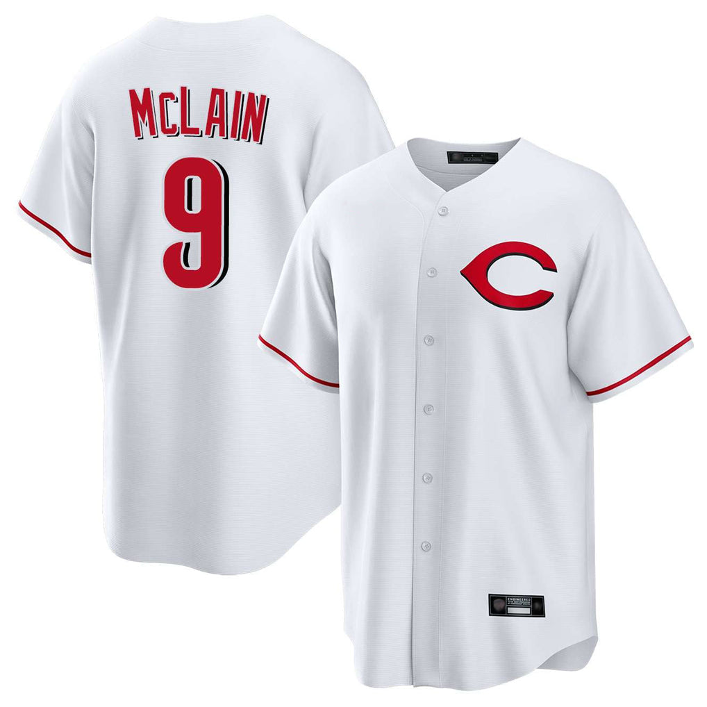 MATTH C.Reds #9 Matt McLain Player White Home Game Stitched Jerseys