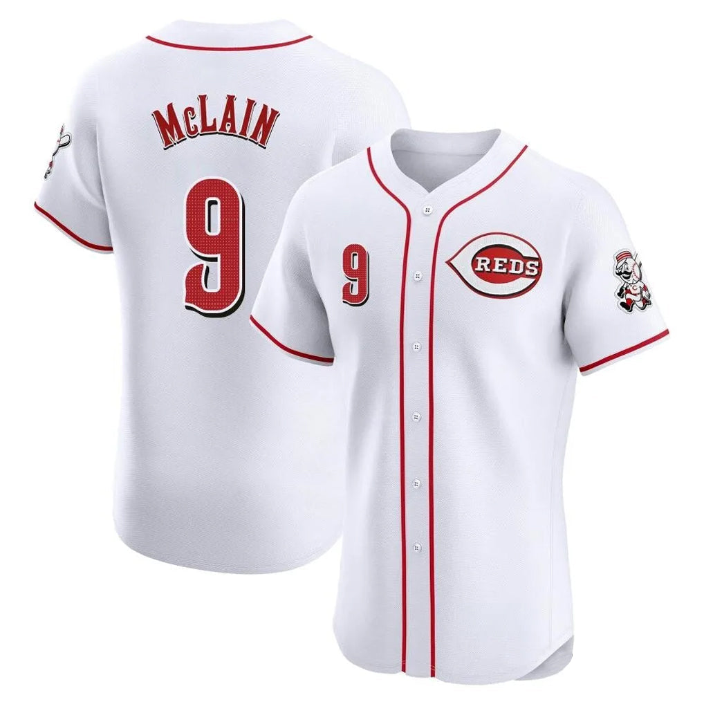 MATTH C.Reds #9 Matt McLain Player White Limited Elite Home Stitched Jerseys