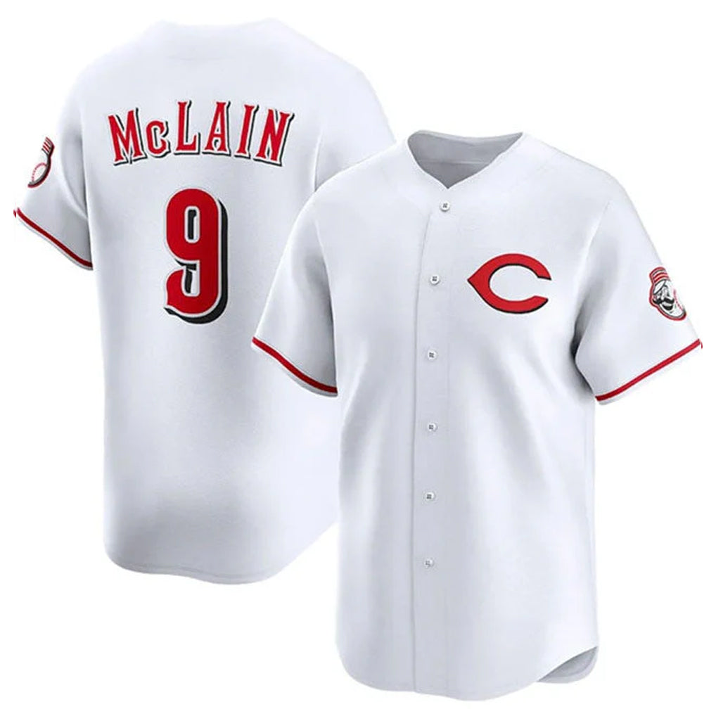 MATTH C.Reds #9 Matt McLain Player White Limited Home Stitched Jerseys