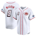 MATTH C.Reds #9 Matt McLain Player White Speedway Classic Home Limited Stitched Jerseys