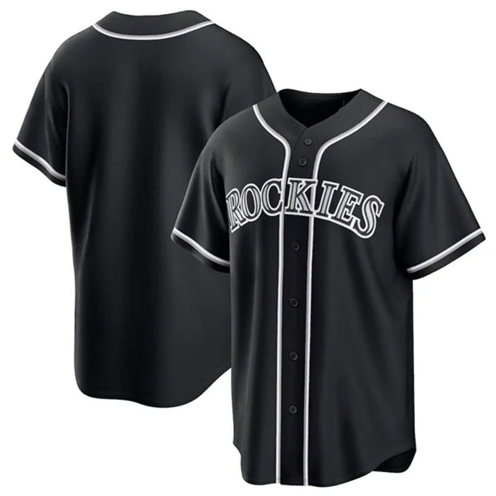 MATTH C.Rockies Black Fashion Out Home Game Blank Player Stitched Jerseys