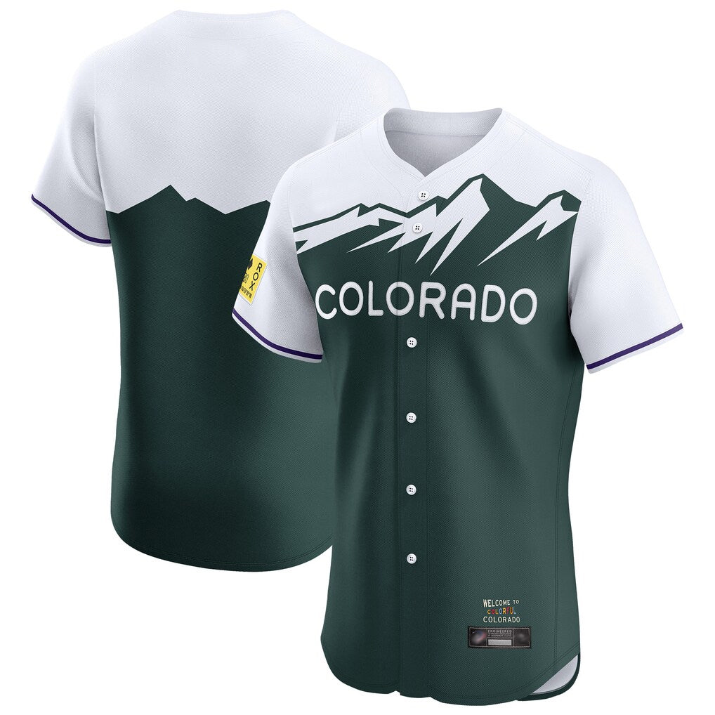 MATTH C.Rockies Green City Connect Limited Elite Home Blank Player Stitched Jerseys