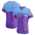 MATTH C.Rockies Purple-Light Blue City Connect Limited Elite Home T-shirt Blank Player Stitched Jerseys