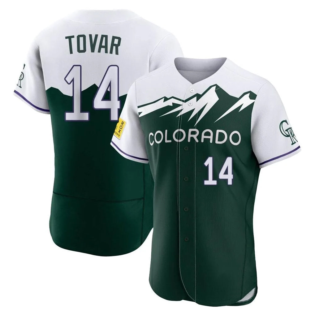 MATTH C.Rockies #14 Ezequiel Tovar Player Green City Connect Limited Elite Home Stitched Jerseys