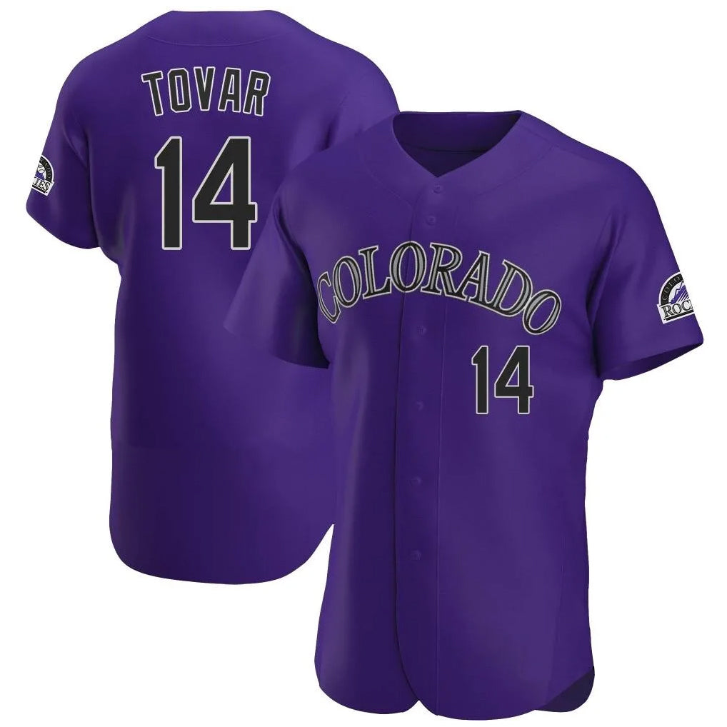 MATTH C.Rockies #14 Ezequiel Tovar Player Purple Limited Elite Home Stitched Jerseys