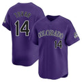 MATTH C.Rockies #14 Ezequiel Tovar Player Purple Limited Home Stitched Jerseys