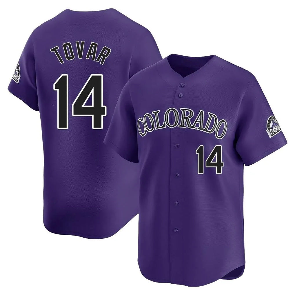 MATTH C.Rockies #14 Ezequiel Tovar Player Purple Limited Home Stitched Jerseys