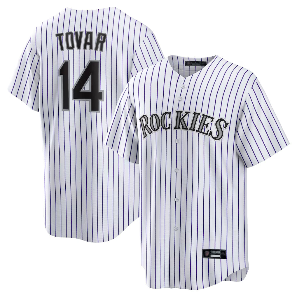 MATTH C.Rockies #14 Ezequiel Tovar Player White Game Home Stitched Jerseys