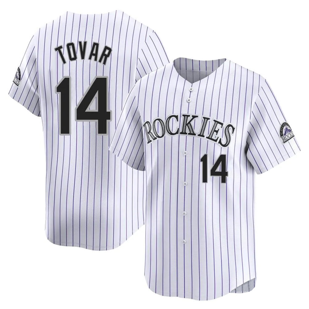 MATTH C.Rockies #14 Ezequiel Tovar Player White Limited Home Stitched Jerseys