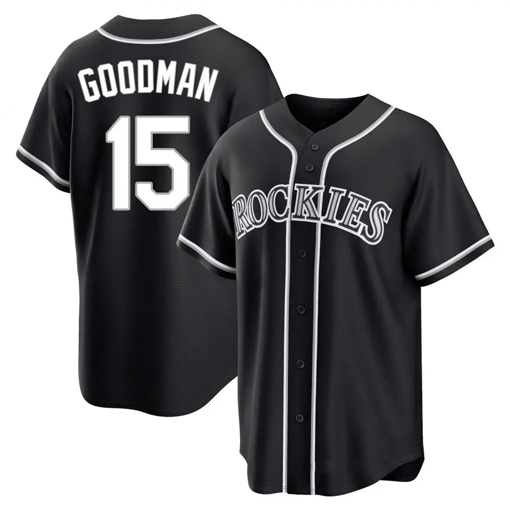 MATTH C.Rockies #15 Hunter Goodman Player Black Fashion Out Home Game Stitched Jerseys