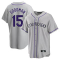 MATTH C.Rockies #15 Hunter Goodman Player Gray Game Home Stitched Jerseys