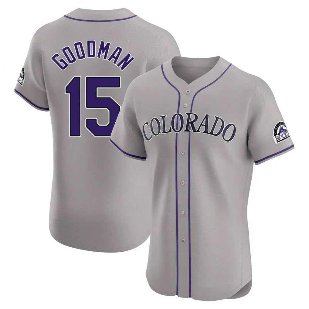 MATTH C.Rockies #15 Hunter Goodman Player Gray Limited Elite Home Stitched Jerseys
