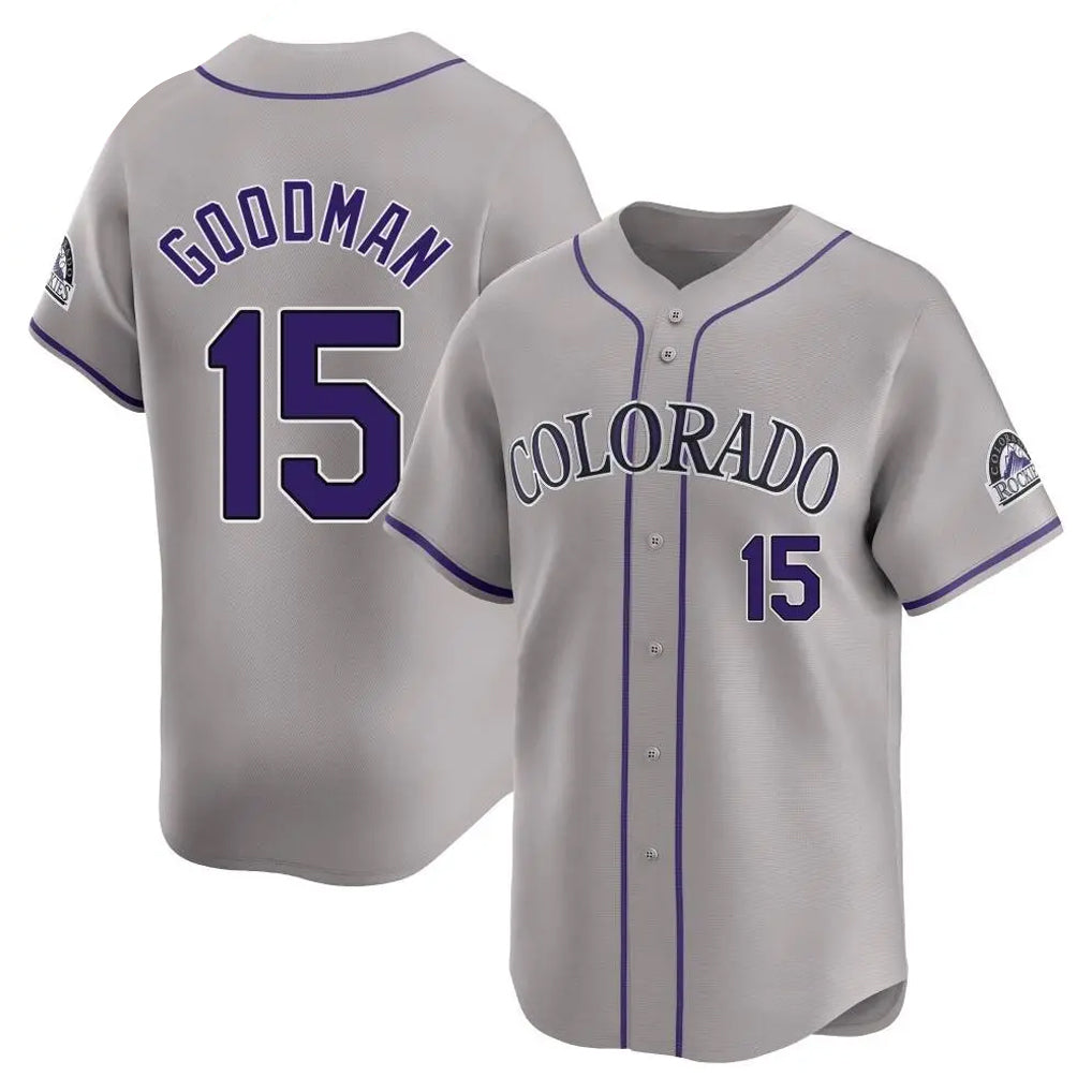 MATTH C.Rockies #15 Hunter Goodman Player Gray Limited Home Stitched Jerseys