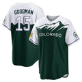 MATTH C.Rockies #15 Hunter Goodman Player Green City Connect Home Game Stitched Jerseys