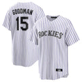 MATTH C.Rockies #15 Hunter Goodman Player White Game Home Stitched Jerseys