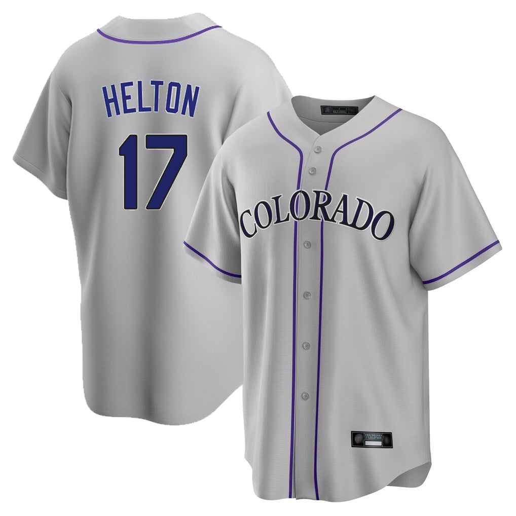MATTH C.Rockies #17 Todd Helton Player Gray Game Home Stitched Jerseys