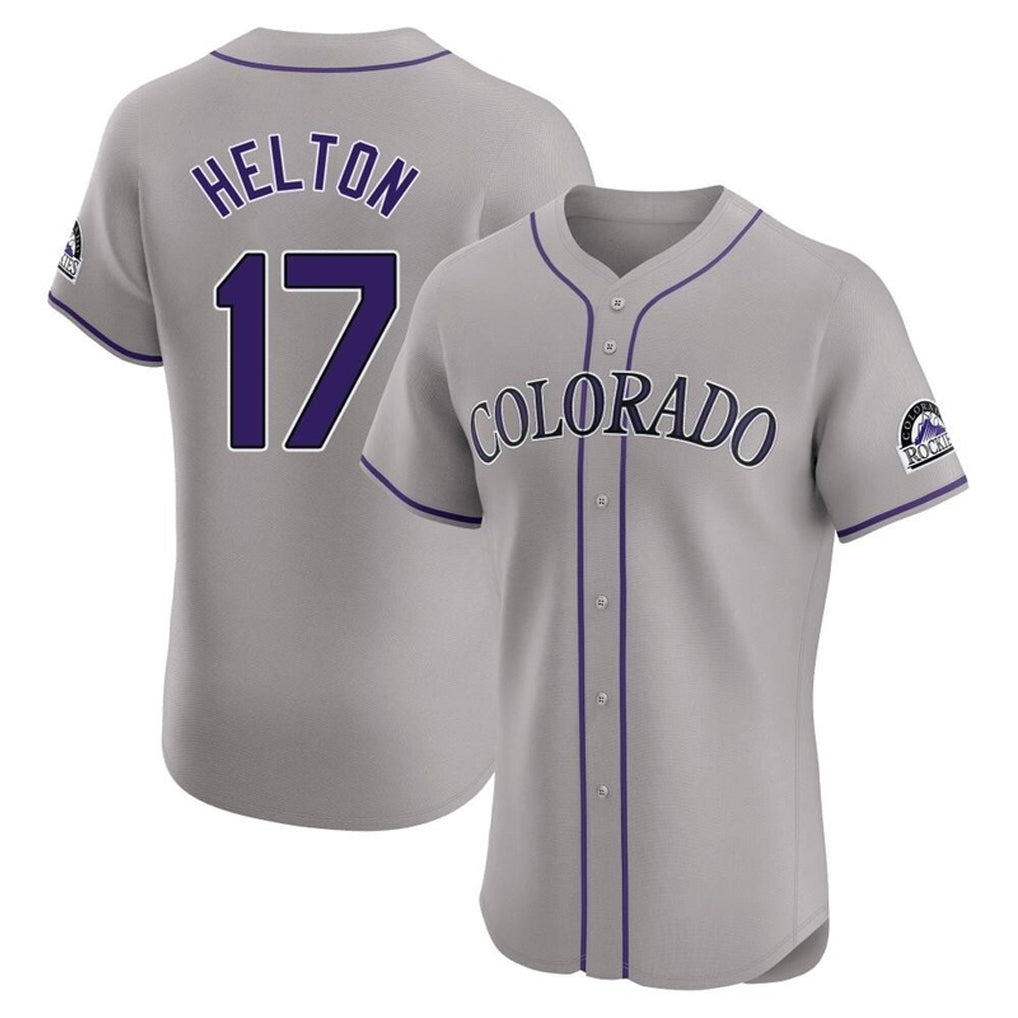 MATTH C.Rockies #17 Todd Helton Player Gray Limited Elite Home Stitched Jerseys