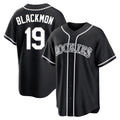 MATTH C.Rockies #19 Charlie Blackmon Player Black Fashion Out Home Game Stitched Jerseys