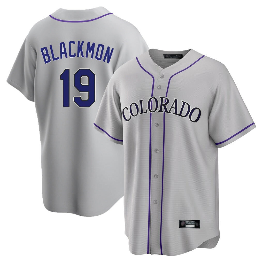 MATTH C.Rockies #19 Charlie Blackmon Player Gray Game Home Stitched Jerseys