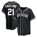 MATTH C.Rockies #21 Kyle Freeland Player Black Fashion Out Home Game Stitched Jerseys