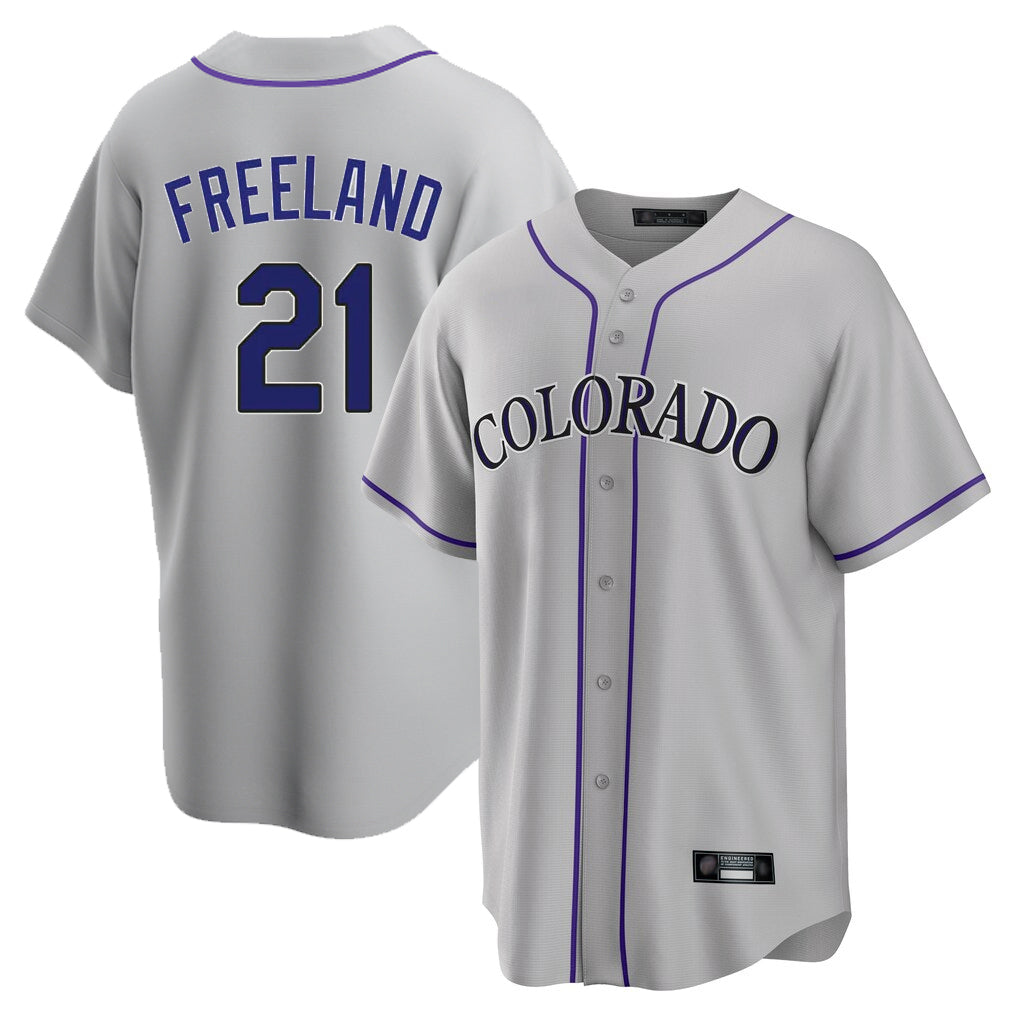 MATTH C.Rockies #21 Kyle Freeland Player Gray Game Home Stitched Jerseys