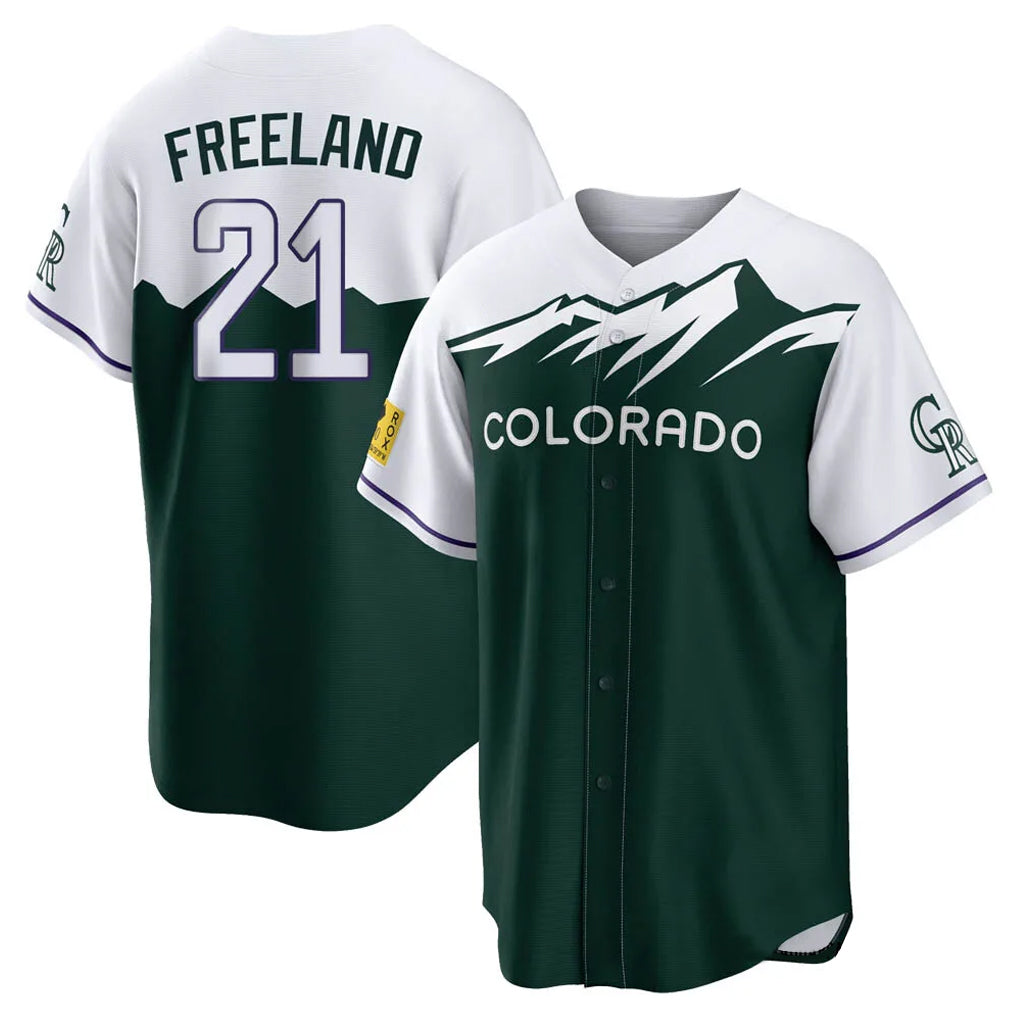 MATTH C.Rockies #21 Kyle Freeland Player Green City Connect Home Game Stitched Jerseys