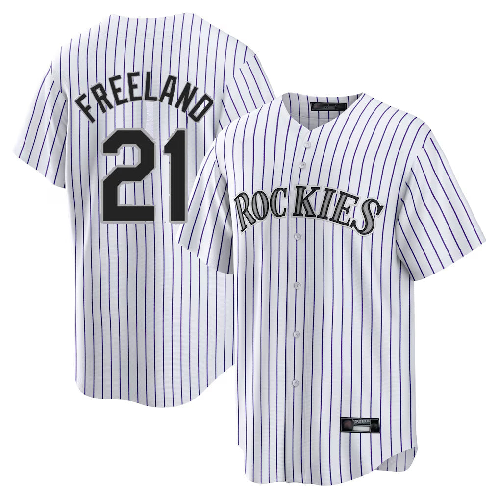 MATTH C.Rockies #21 Kyle Freeland Player White Game Home Stitched Jerseys