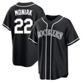 MATTH C.Rockies #22 Mickey Moniak Player Black Fashion Out Home Game Stitched Jerseys