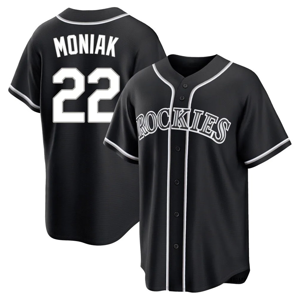 MATTH C.Rockies #22 Mickey Moniak Player Black Fashion Out Home Game Stitched Jerseys