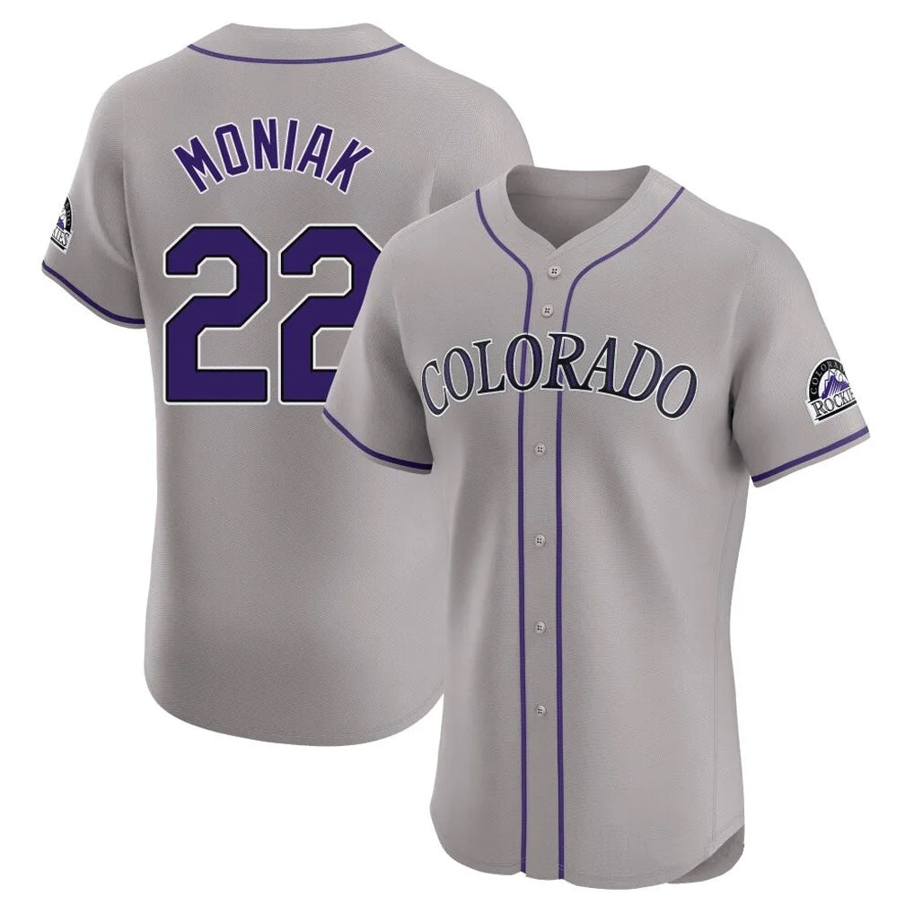 MATTH C.Rockies #22 Mickey Moniak Player Gray Limited Elite Home Stitched Jerseys