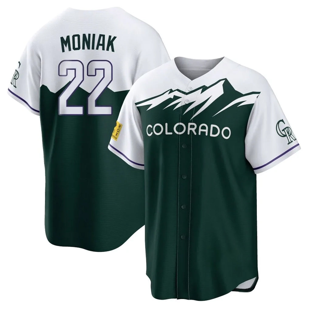 MATTH C.Rockies #22 Mickey Moniak Player Green City Connect Home Game Stitched Jerseys