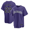 MATTH C.Rockies #22 Mickey Moniak Player Purple Game Home Stitched Jerseys