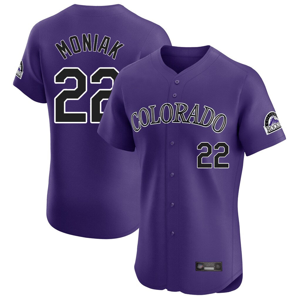 MATTH C.Rockies #22 Mickey Moniak Player Purple Limited Elite Home Stitched Jerseys