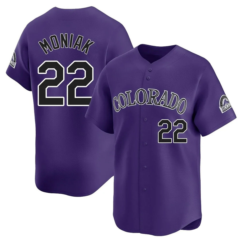 MATTH C.Rockies #22 Mickey Moniak Player Purple Limited Home Stitched Jerseys