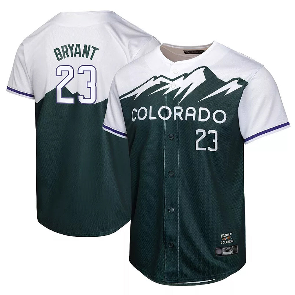 MATTH C.Rockies #23 Kris Bryant Player Green City Connect Limited Home Game Stitched Jerseys