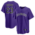 MATTH C.Rockies #23 Kris Bryant Player Purple Game Home Stitched Jerseys