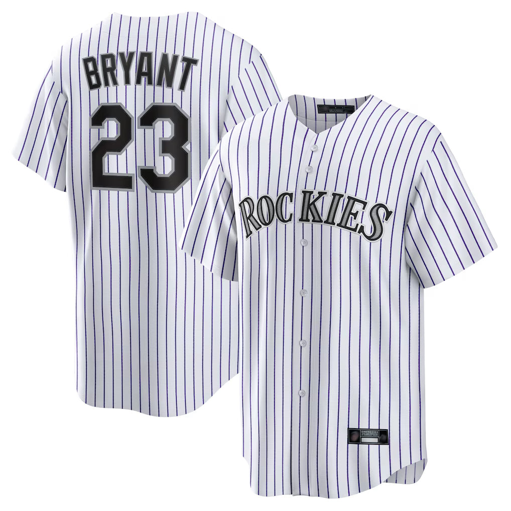 MATTH C.Rockies #23 Kris Bryant Player White Game Home Stitched Jerseys