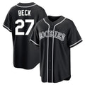MATTH C.Rockies #27 Jordan Beck Player Black Fashion Out Home Game Stitched Jerseys